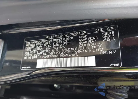 2015 Volvo Xc60 T6 из США, поврежденный, VIN YV4902RKXF2672326